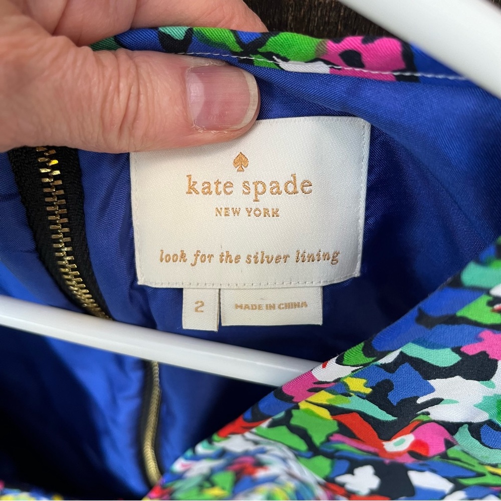 Kate Spade Mira in Full Bloom Silk Blend V-Neck Dress Sz 2 - Picture 3 of 14